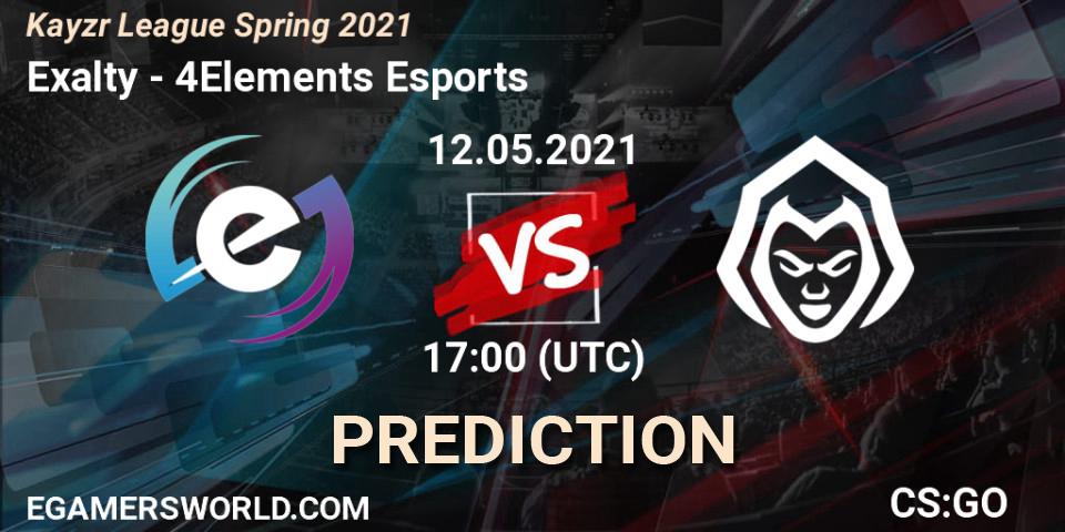Pronósticos Exalty - 4Elements Esports. 12.05.2021 at 17:00. Kayzr League Spring 2021 - Counter-Strike (CS2)