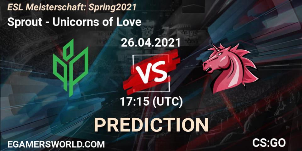 Pronósticos Sprout - Unicorns of Love. 26.04.21. ESL Meisterschaft: Spring 2021 - CS2 (CS:GO)