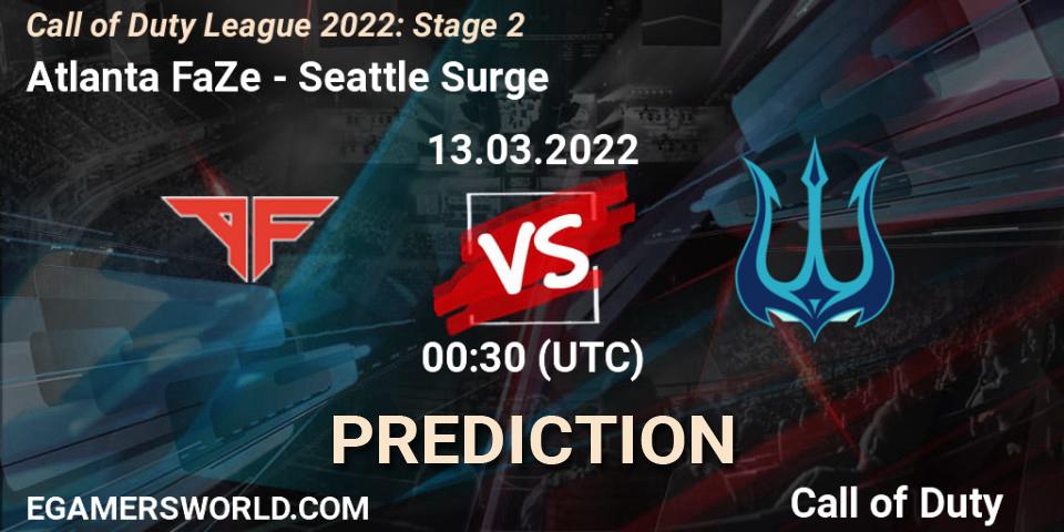 Pronósticos Atlanta FaZe - Seattle Surge. 13.03.2022 at 00:30. Call of Duty League 2022: Stage 2 - Call of Duty