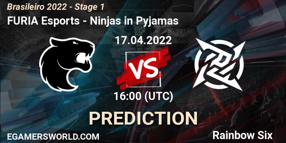 Pronósticos FURIA Esports - Ninjas in Pyjamas. 17.04.2022 at 16:00. Brasileirão 2022 - Stage 1 - Rainbow Six