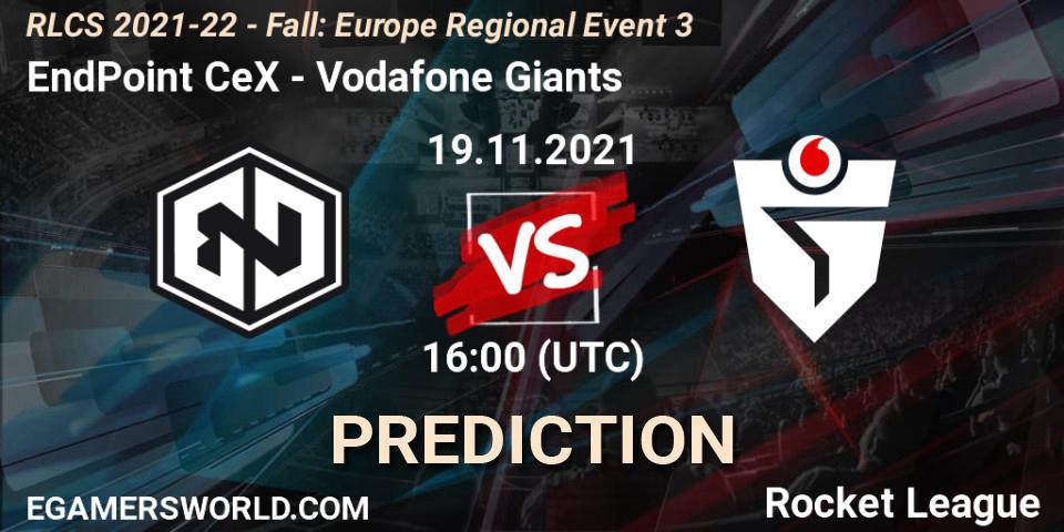 Pronósticos EndPoint CeX - Vodafone Giants. 19.11.21. RLCS 2021-22 - Fall: Europe Regional Event 3 - Rocket League