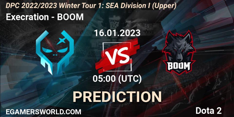 Pronósticos Execration - BOOM. 16.01.23. DPC 2022/2023 Winter Tour 1: SEA Division I (Upper) - Dota 2