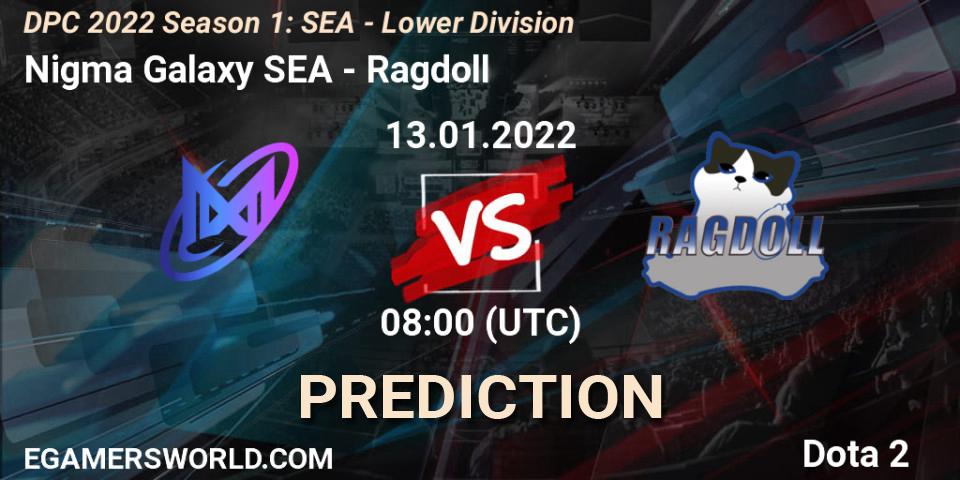 Pronósticos Nigma Galaxy SEA - Ragdoll. 13.01.22. DPC 2022 Season 1: SEA - Lower Division - Dota 2