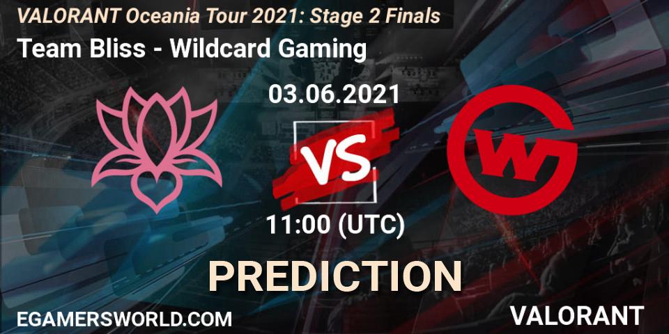 Pronósticos Team Bliss - Wildcard Gaming. 03.06.2021 at 11:00. VALORANT Oceania Tour 2021: Stage 2 Finals - VALORANT