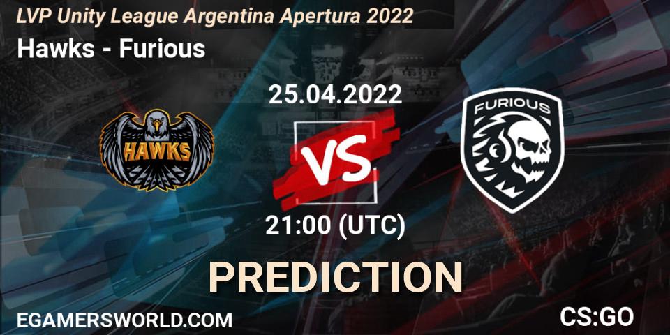 Pronósticos Hawks - Furious. 25.04.22. LVP Unity League Argentina Apertura 2022 - CS2 (CS:GO)