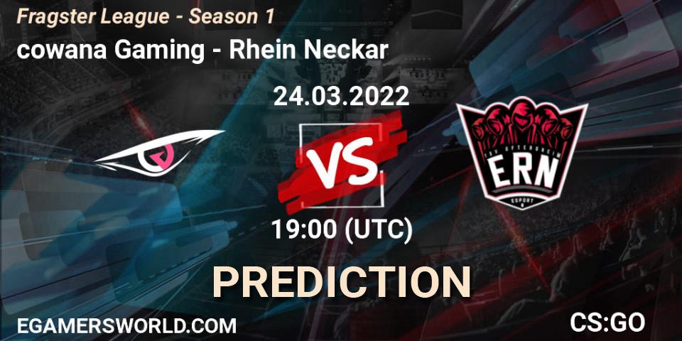 Pronósticos cowana Gaming - Rhein Neckar. 24.03.2022 at 19:00. Fragster League - Season 1 - Counter-Strike (CS2)