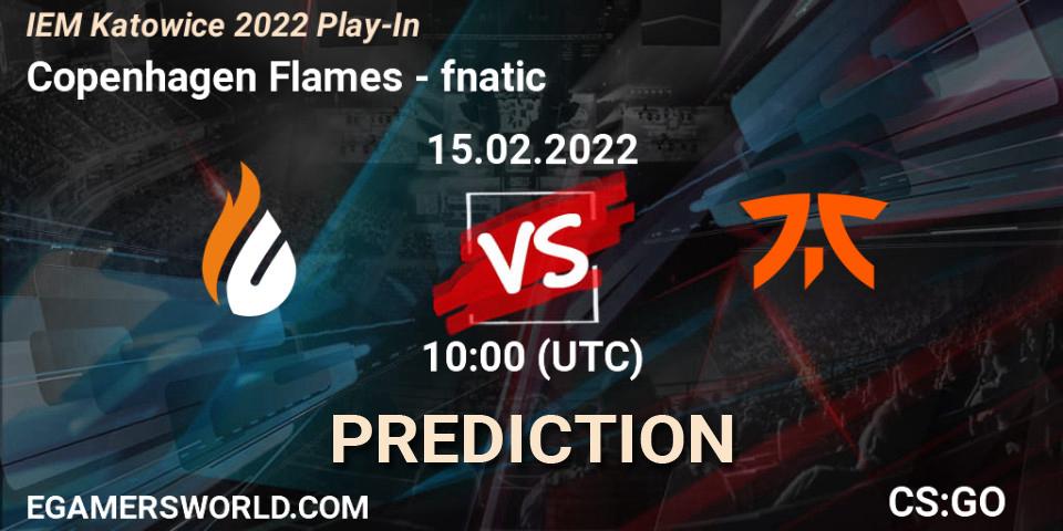 Pronósticos Copenhagen Flames - fnatic. 15.02.2022 at 10:00. IEM Katowice 2022 Play-In - Counter-Strike (CS2)