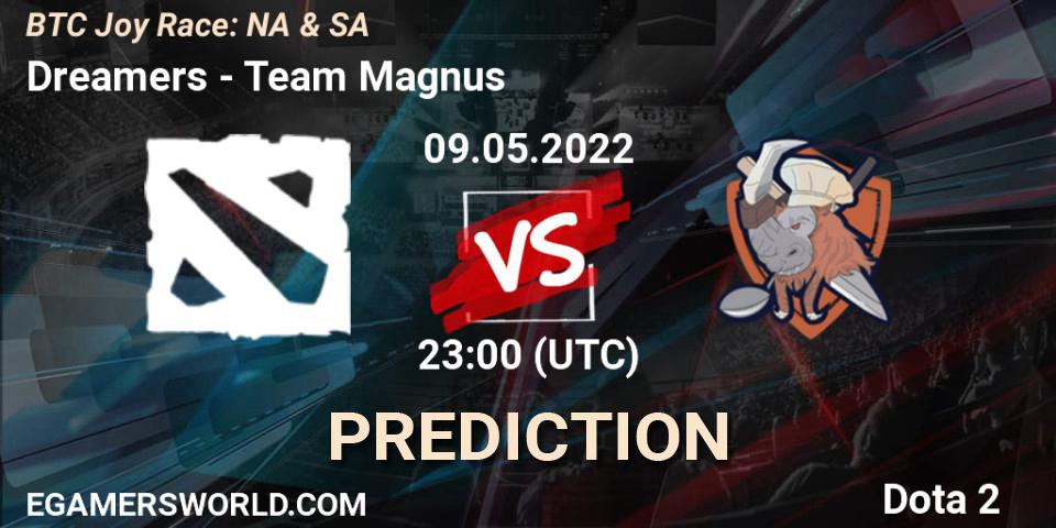 Pronósticos Dreamers - Team Magnus. 09.05.2022 at 23:12. BTC Joy Race: NA & SA - Dota 2