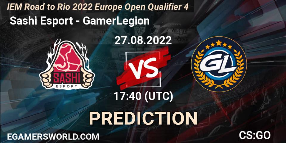 Pronósticos Sashi Esport - GamerLegion. 27.08.2022 at 17:40. IEM Road to Rio 2022 Europe Open Qualifier 4 - Counter-Strike (CS2)