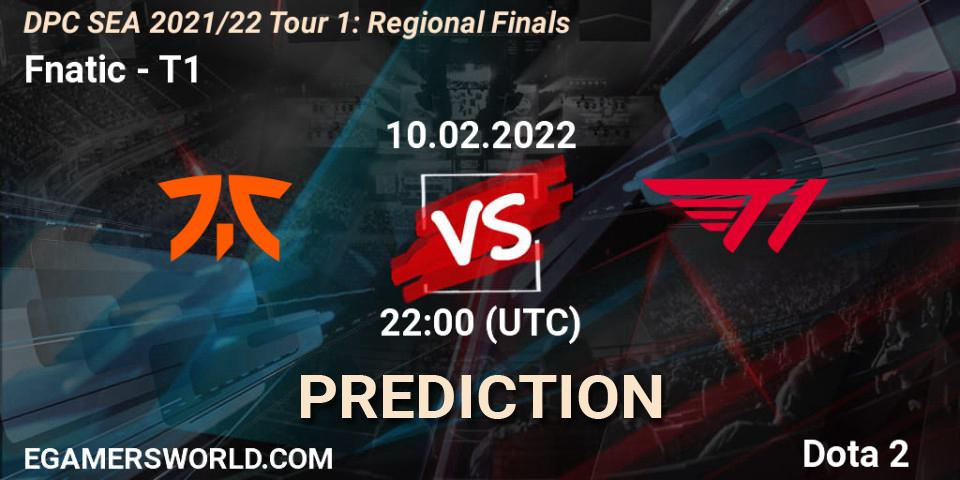 Pronósticos Fnatic - T1. 11.02.2022 at 08:41. DPC SEA 2021/22 Tour 1: Regional Finals - Dota 2