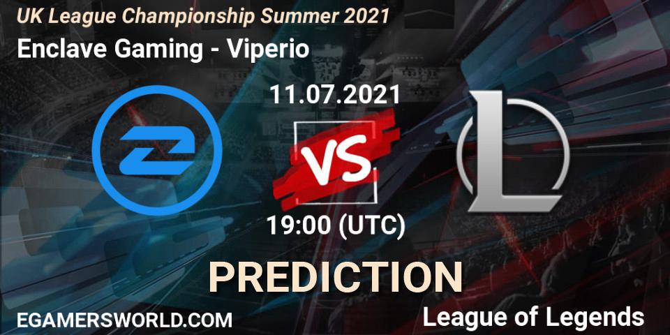 Pronósticos Enclave Gaming - Viperio. 11.07.2021 at 19:00. UK League Championship Summer 2021 - LoL
