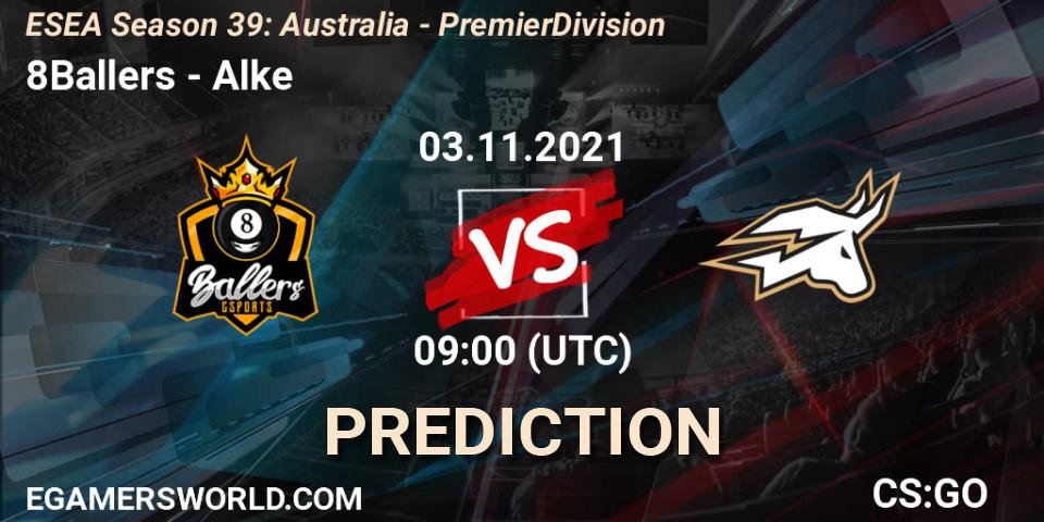 Pronósticos 8Ballers - Alke. 03.11.2021 at 09:00. ESEA Season 39: Australia - Premier Division - Counter-Strike (CS2)