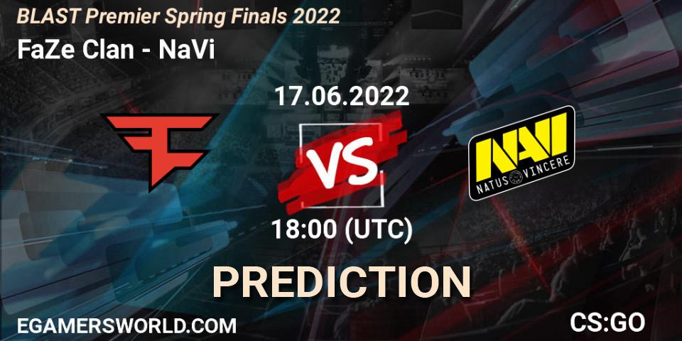 Pronósticos FaZe Clan - NaVi. 17.06.2022 at 14:30. BLAST Premier Spring Finals 2022 - Counter-Strike (CS2)