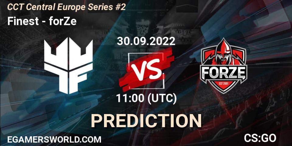 Pronósticos Finest - forZe. 30.09.2022 at 12:10. CCT Central Europe Series #2 - Counter-Strike (CS2)