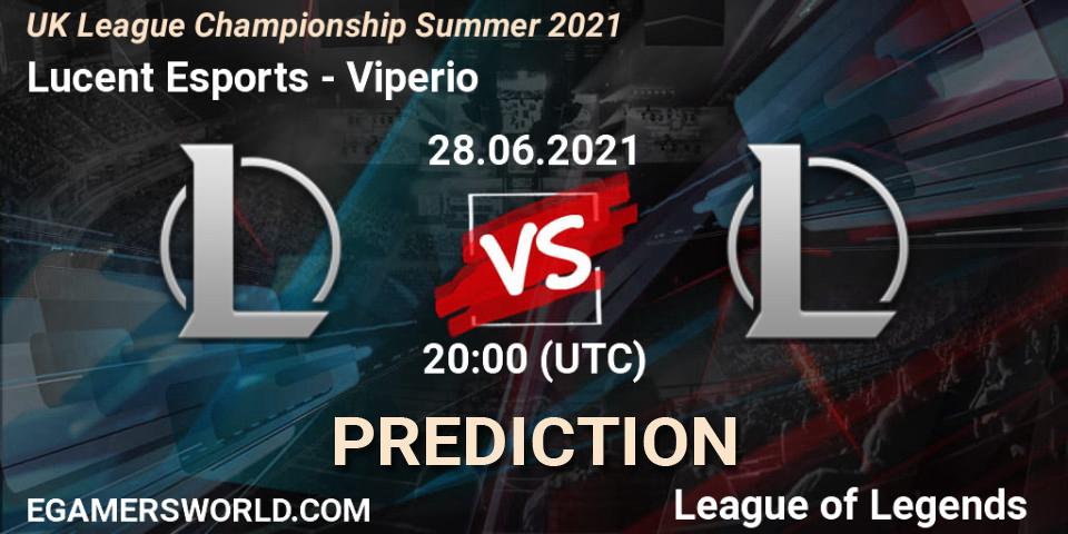 Pronósticos Lucent Esports - Viperio. 28.06.2021 at 20:00. UK League Championship Summer 2021 - LoL