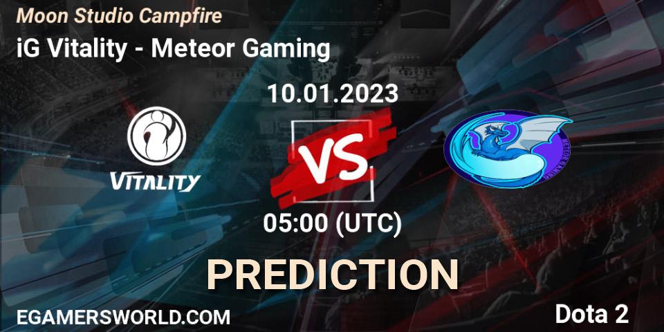 Pronósticos iG Vitality - Meteor Gaming. 10.01.2023 at 05:09. Moon Studio Campfire - Dota 2
