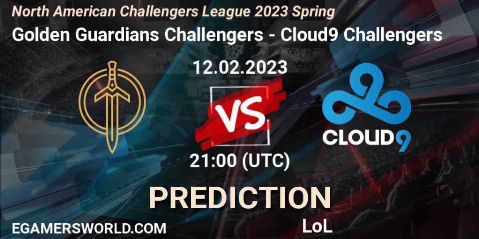 Pronósticos Golden Guardians Challengers - Cloud9 Challengers. 12.02.23. NACL 2023 Spring - Group Stage - LoL