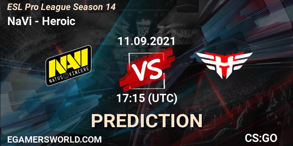 Pronósticos NaVi - Heroic. 11.09.21. ESL Pro League Season 14 - CS2 (CS:GO)