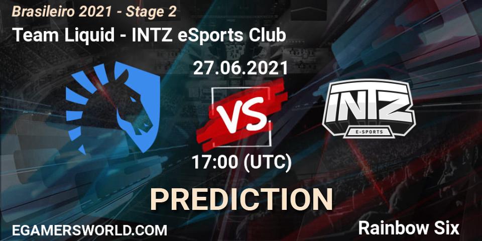 Pronósticos Team Liquid - INTZ eSports Club. 27.06.2021 at 17:00. Brasileirão 2021 - Stage 2 - Rainbow Six
