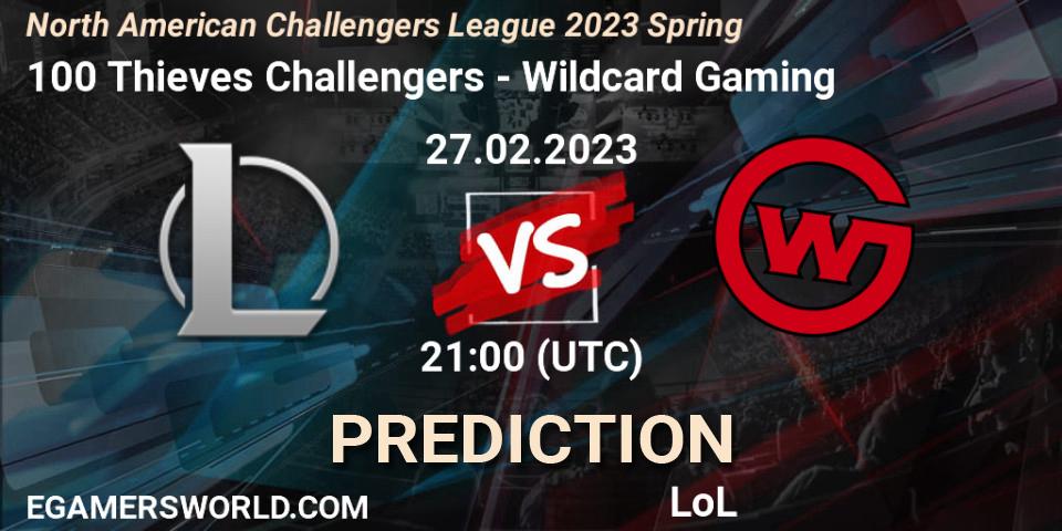 Pronósticos 100 Thieves Challengers - Wildcard Gaming. 27.02.23. NACL 2023 Spring - Group Stage - LoL