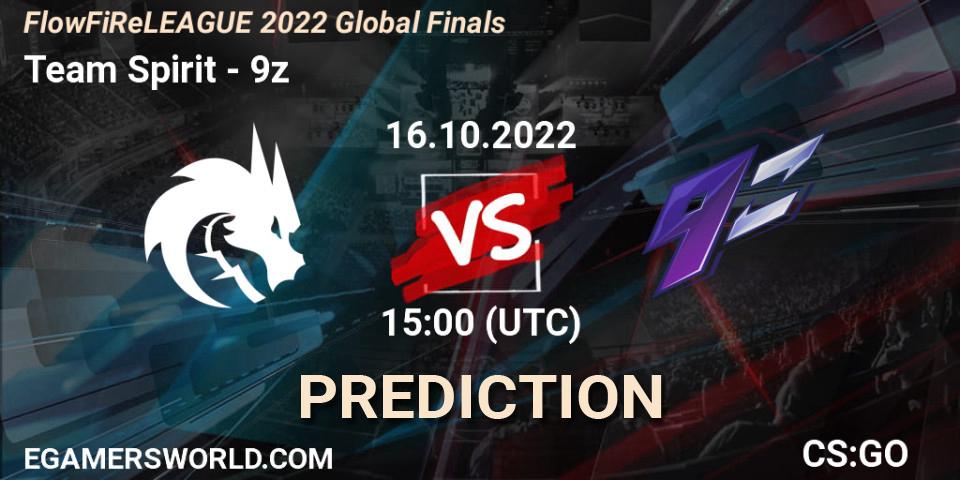 Pronósticos Team Spirit - 9z. 16.10.2022 at 16:20. FlowFiReLEAGUE 2022 Global Finals - Counter-Strike (CS2)