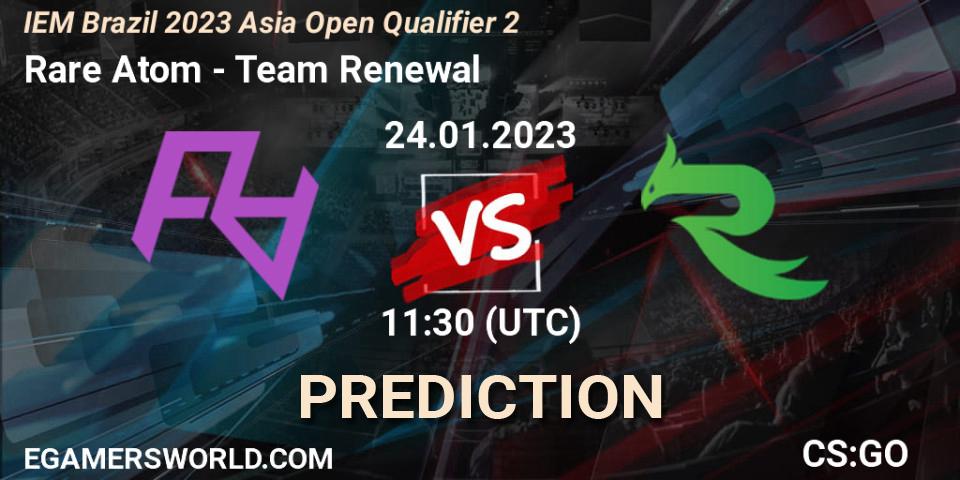 Pronósticos Rare Atom - Team Renewal. 24.01.2023 at 11:30. IEM Brazil Rio 2023 Asia Open Qualifier 2 - Counter-Strike (CS2)