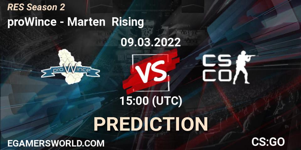 Pronósticos proWince - Marten Rising. 09.03.22. RES Season 2 - CS2 (CS:GO)