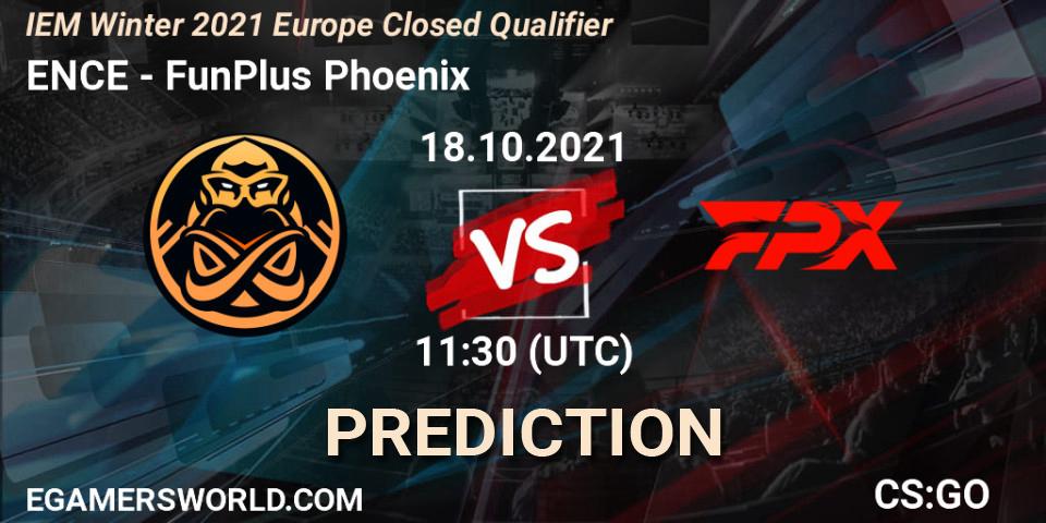Pronósticos ENCE - FunPlus Phoenix. 18.10.2021 at 11:30. IEM Winter 2021 Europe Closed Qualifier - Counter-Strike (CS2)