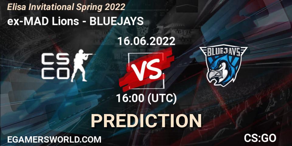 Pronósticos ex-MAD Lions - BLUEJAYS. 16.06.2022 at 16:00. Elisa Invitational Spring 2022 - Counter-Strike (CS2)