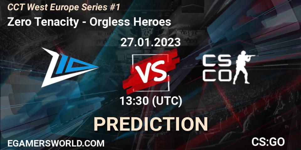 Pronósticos Zero Tenacity - Orgless Heroes. 27.01.23. CCT West Europe Series #1: Closed Qualifier - CS2 (CS:GO)