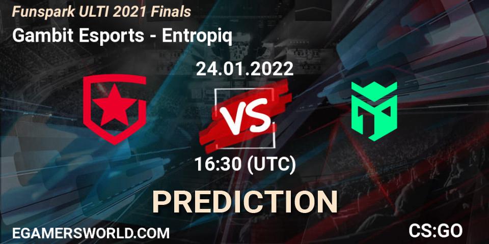 Pronósticos Gambit Esports - Entropiq. 24.01.22. Funspark ULTI 2021 Finals - CS2 (CS:GO)