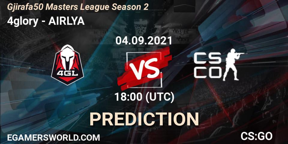 Pronósticos 4glory - AIRLYA. 04.09.2021 at 18:05. Gjirafa50 Masters League Season 2 - Counter-Strike (CS2)