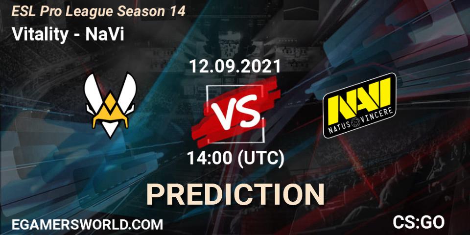 Pronósticos Vitality - NaVi. 12.09.21. ESL Pro League Season 14 - CS2 (CS:GO)