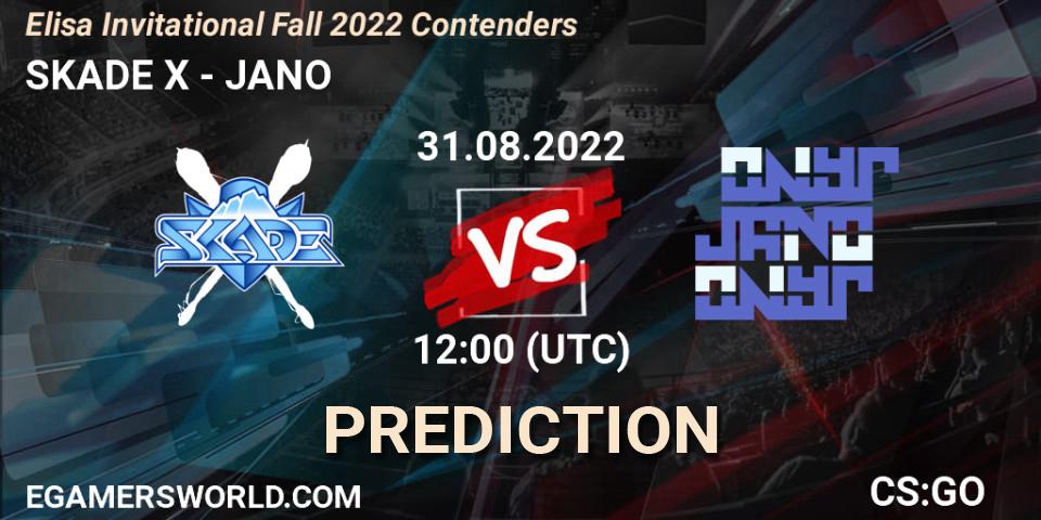 Pronósticos SKADE X - JANO. 31.08.2022 at 12:00. Elisa Invitational Fall 2022 Contenders - Counter-Strike (CS2)