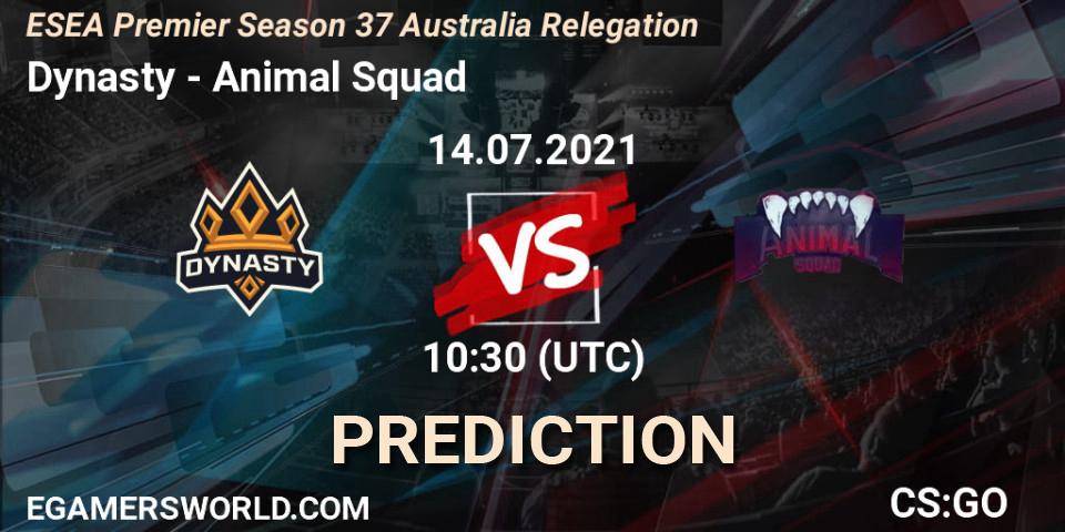 Pronósticos Dynasty - Animal Squad. 14.07.21. ESEA Premier Season 37 Australia Relegation - CS2 (CS:GO)