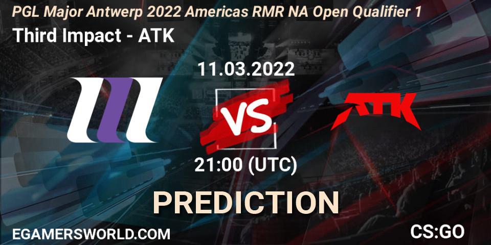 Pronósticos Third Impact - ATK. 11.03.2022 at 21:05. PGL Major Antwerp 2022 Americas RMR NA Open Qualifier 1 - Counter-Strike (CS2)