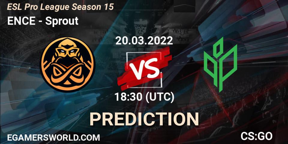 Pronósticos ENCE - Sprout. 20.03.2022 at 19:00. ESL Pro League Season 15 - Counter-Strike (CS2)