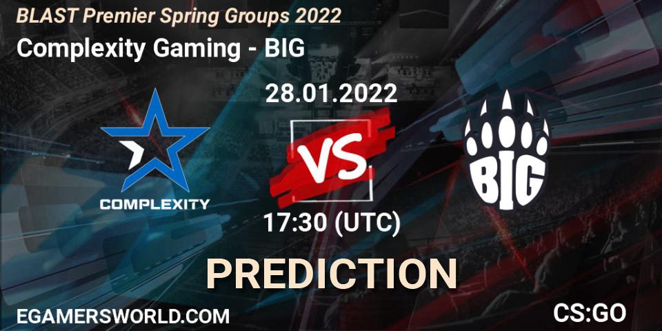 Pronósticos Complexity Gaming - BIG. 28.01.22. BLAST Premier Spring Groups 2022 - CS2 (CS:GO)
