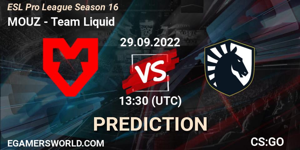 Pronósticos MOUZ - Team Liquid. 29.09.22. ESL Pro League Season 16 - CS2 (CS:GO)