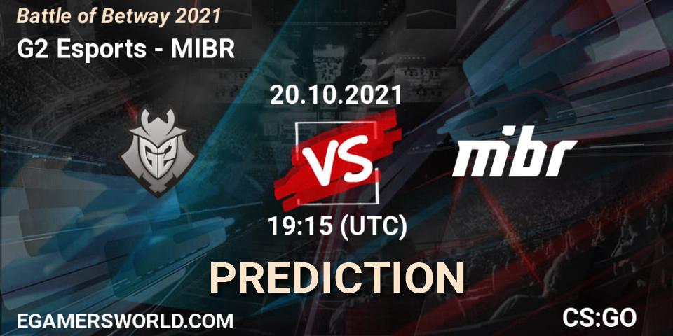 Pronósticos G2 Esports - MIBR. 20.10.21. Battle of Betway 2021 - CS2 (CS:GO)