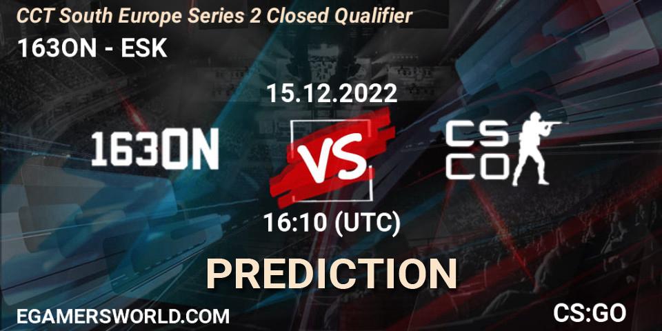 Pronósticos 163ON - eSportsKosova. 15.12.2022 at 16:10. CCT South Europe Series 2 Closed Qualifier - Counter-Strike (CS2)