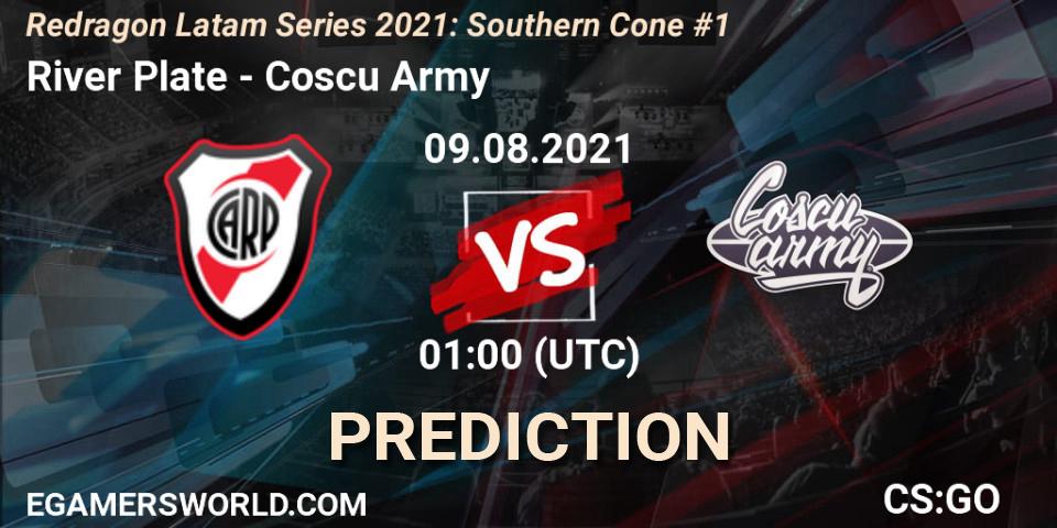 Pronósticos River Plate - Coscu Army. 09.08.2021 at 01:30. Redragon Latam Series 2021: Southern Cone #1 - Counter-Strike (CS2)