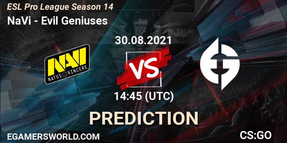 Pronósticos NaVi - Evil Geniuses. 30.08.21. ESL Pro League Season 14 - CS2 (CS:GO)