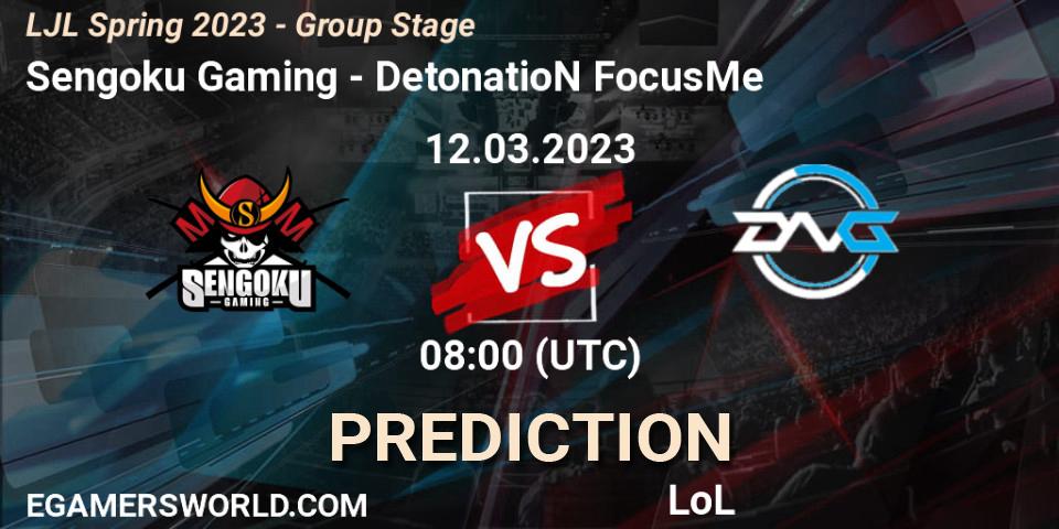 Pronósticos Sengoku Gaming - DetonatioN FocusMe. 12.03.23. LJL Spring 2023 - Group Stage - LoL