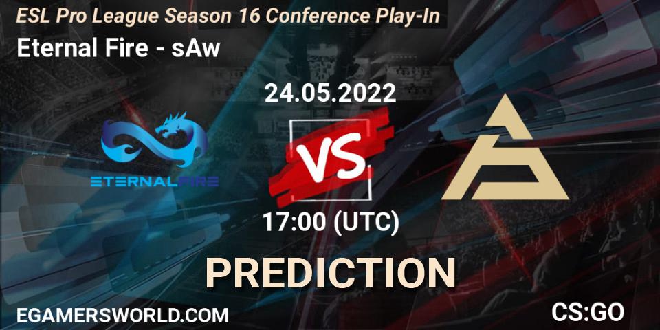 Pronósticos Eternal Fire - sAw. 24.05.2022 at 16:00. ESL Pro League Season 16 Conference Play-In - Counter-Strike (CS2)