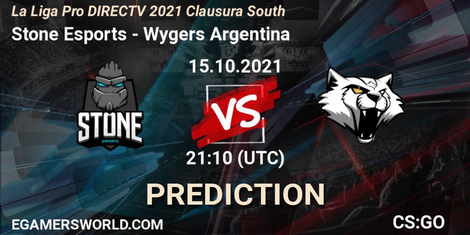 Pronósticos Stone Esports - Wygers Argentina. 15.10.2021 at 21:10. La Liga Season 4: Sur Pro Division - Clausura - Counter-Strike (CS2)