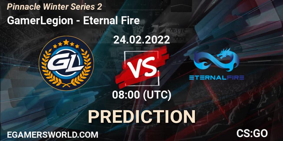 Pronósticos GamerLegion - Eternal Fire. 24.02.2022 at 08:00. Pinnacle Winter Series 2 - Counter-Strike (CS2)