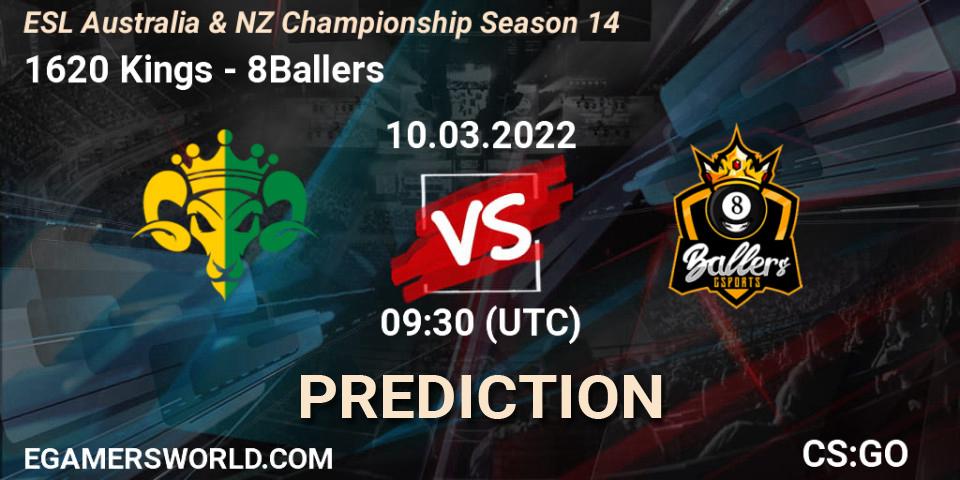 Pronósticos 1620 Kings - 8Ballers. 10.03.22. ESL ANZ Champs Season 14 - CS2 (CS:GO)