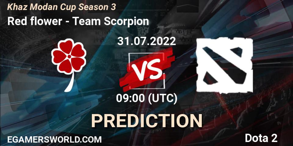 Pronósticos Red flower - Team Scorpion. 31.07.2022 at 07:00. Khaz Modan Cup Season 3 - Dota 2
