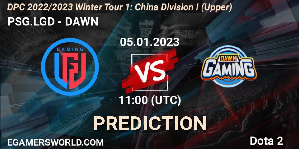 Pronósticos PSG.LGD - DAWN. 05.01.2023 at 11:00. DPC 2022/2023 Winter Tour 1: CN Division I (Upper) - Dota 2